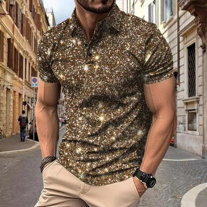 Herren Poloshirt Sternenmuster Modern Berlin Style - BerlinGlamour