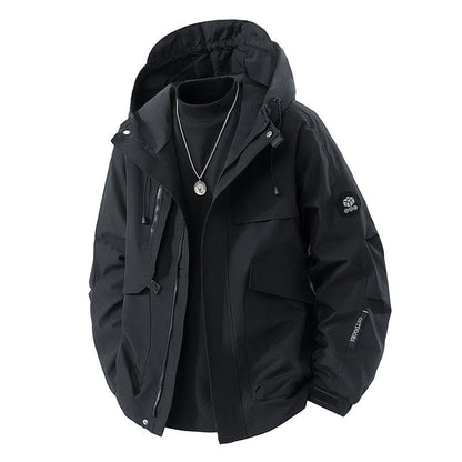 Herren Outdoor-Jacke wasserfest mit Taschen und verstellbarem Kragen