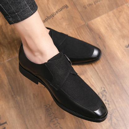 Herren Mokassins Elegant mit Metall Schnalle Schwarz