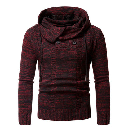 Moderne Strickpullover mit kuscheligem Kapuzenkragen und dekorativen Knopfdetails BerlinGlamour.