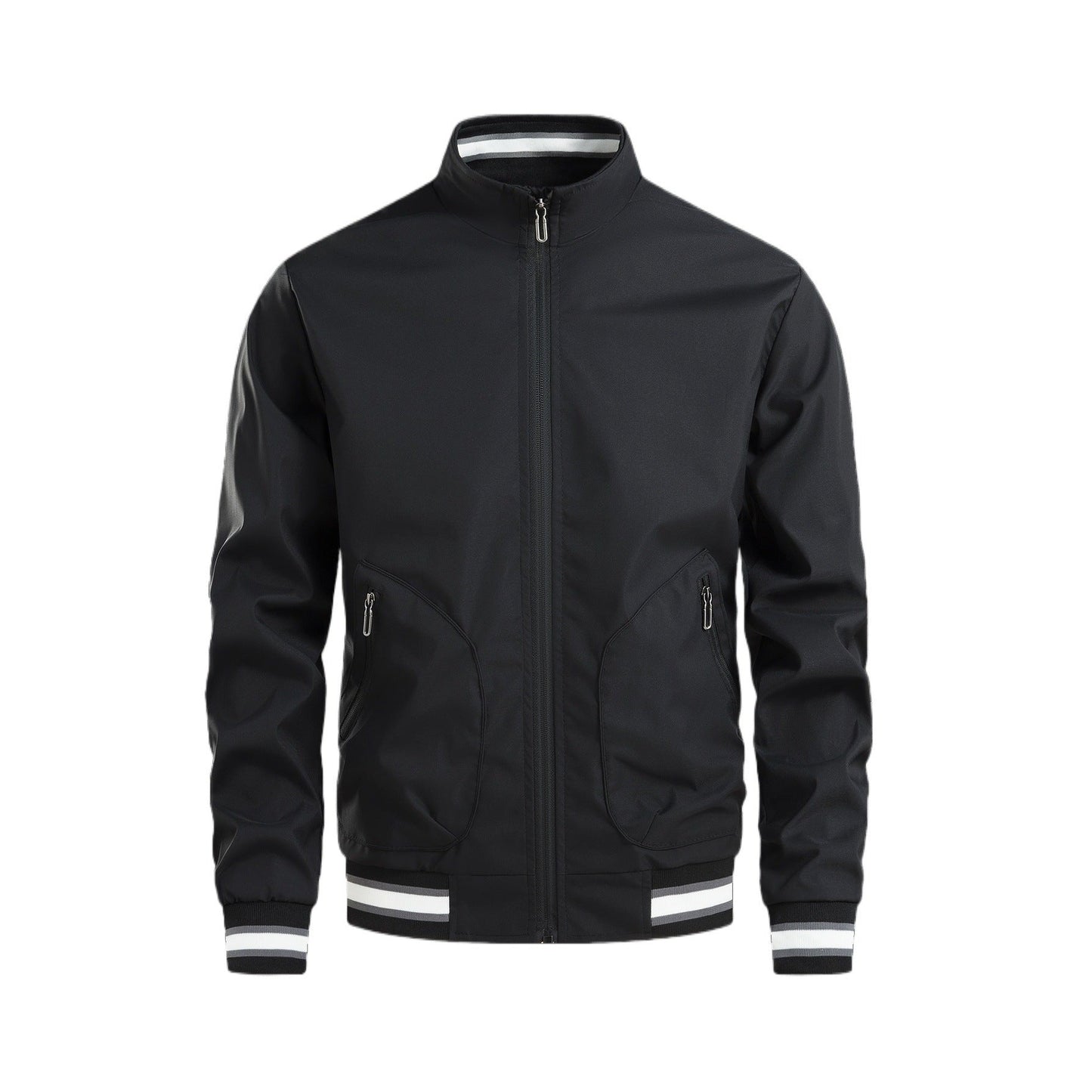 Herren Übergangsjacke Sportlich Reißverschluss Taschen Warm