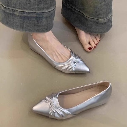 Elegante Damen Ballerinas Spitze Schleife Modern