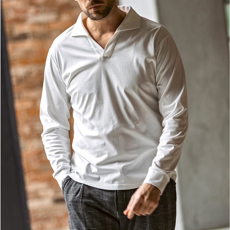 Herren Poloshirt Langarm Modern Kragen Berlin Style