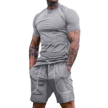 Herren Kurzarm Anzug Sportlich Modern mit Taschen
