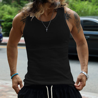 Herren Muskelshirt Atmungsaktiv Rippenstrick Sportlich