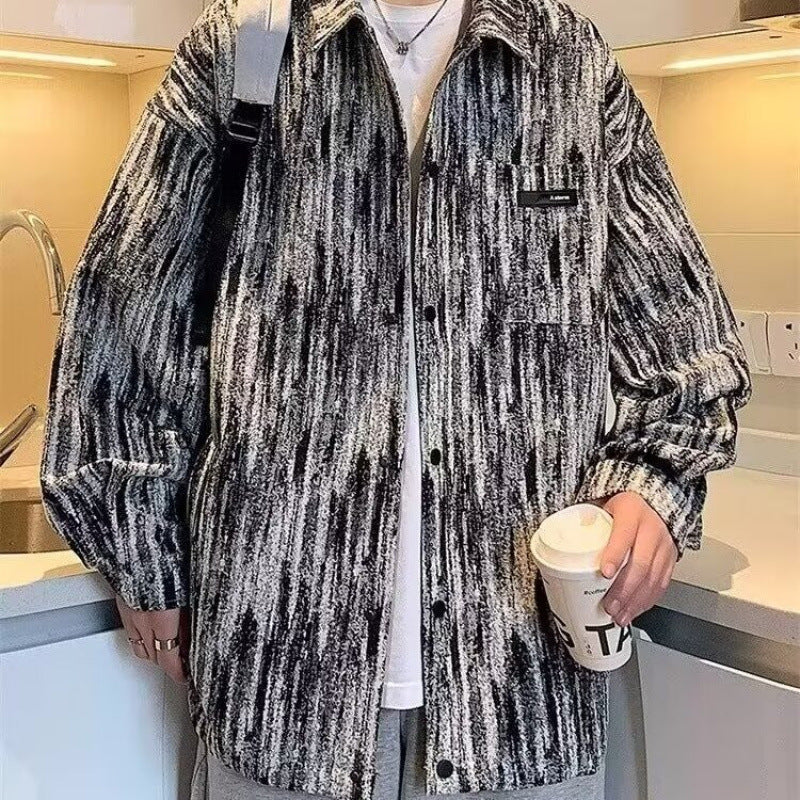 Herren Hemdjacke Modern Strukturiert Trendig