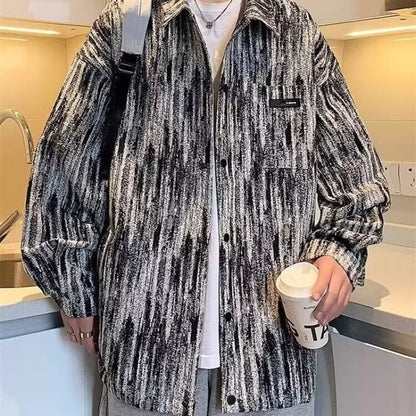 Herren Hemdjacke Modern Strukturiert Trendig
