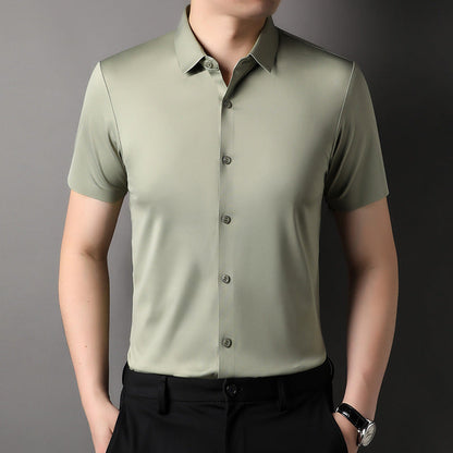 Herren Kurzarmhemd Seidenstoff Elegant Berlin