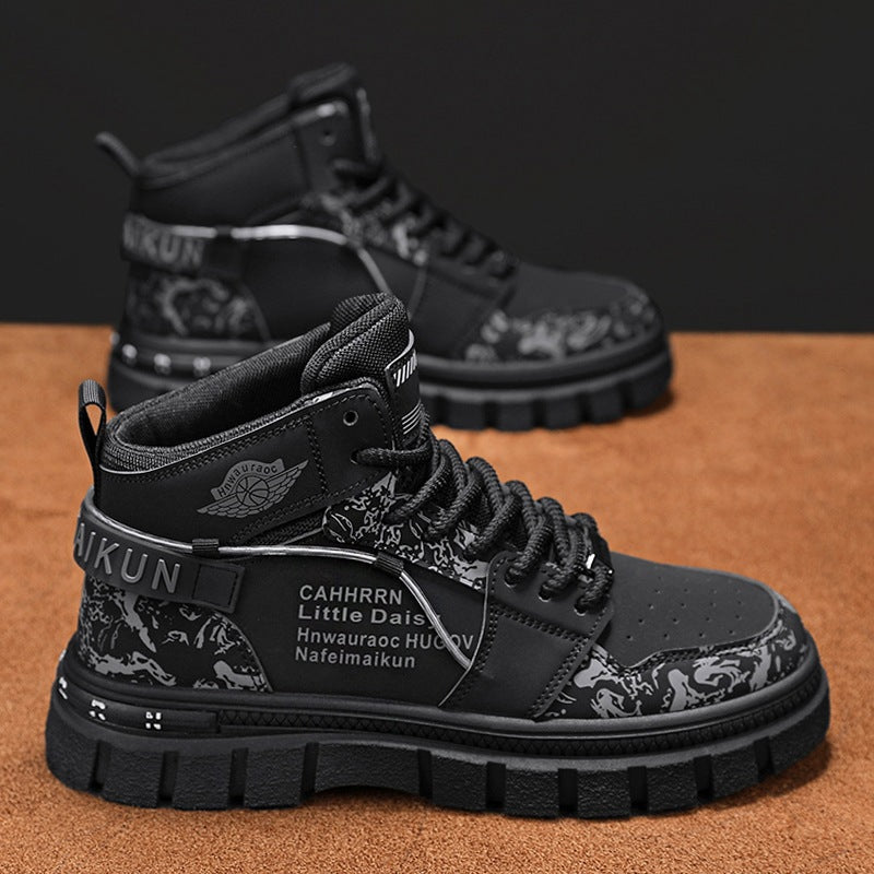 Herren Stiefel Urban Streetstyle Schwarz Lederschuhe