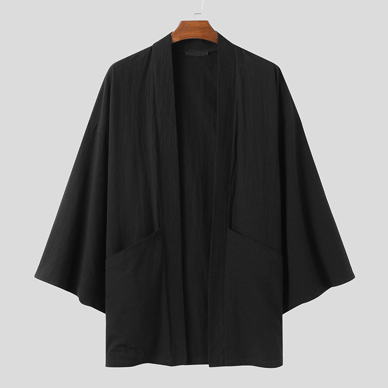 Damen Kimono Jacke Modern Schnitt Mit Taschen