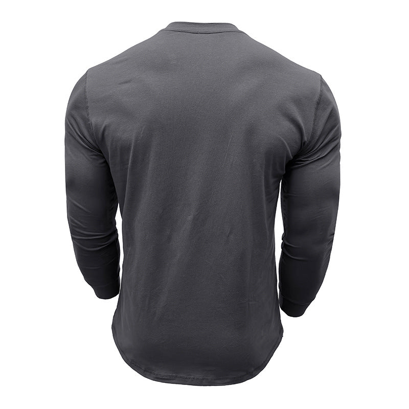 Herren Langarmshirt Knopfleiste Feinripp Optik Berlin