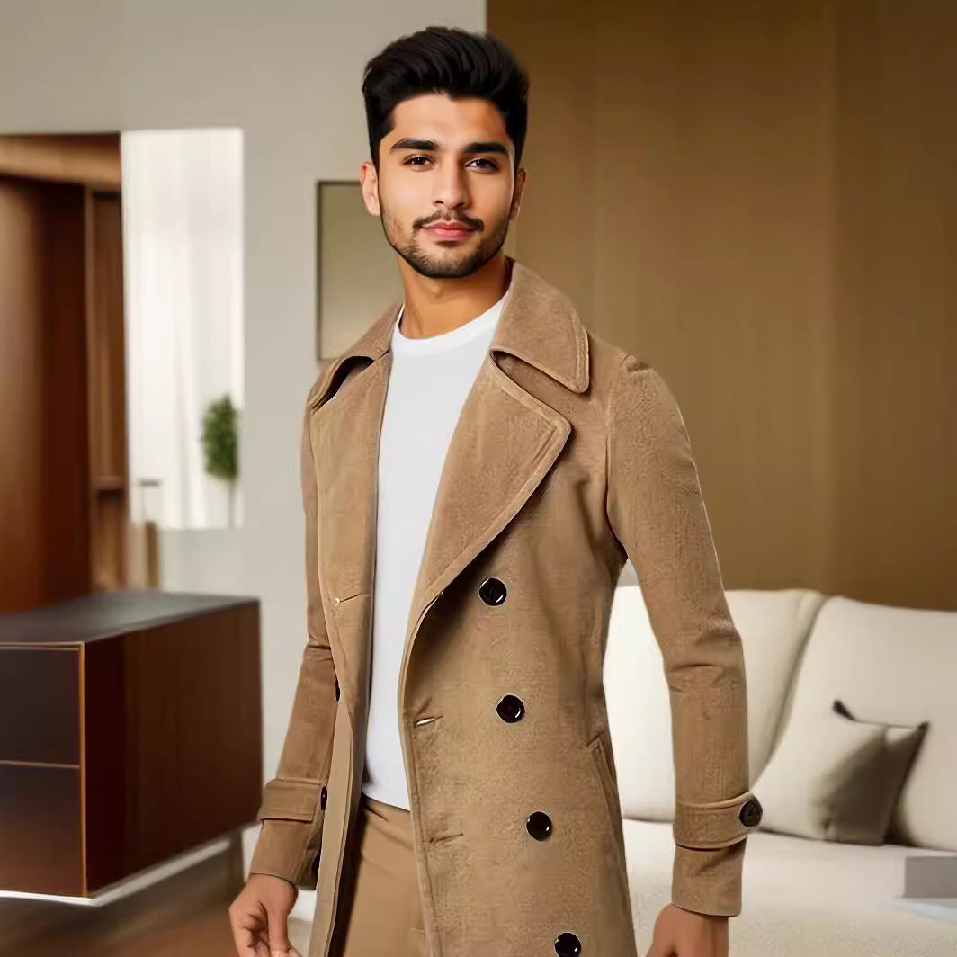 Herren Wollmantel Doppelgrund Warm Winter