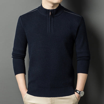 Herren Pullover Stehkragen Eleganter HalbReißverschluss Modern