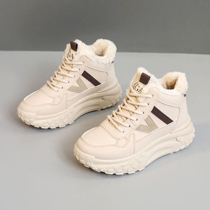 Damen Warm Sneaker High-Top rutschfest Winter