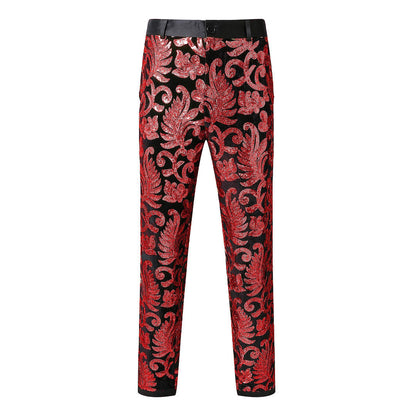 Herren Partyhose Glitzernd mit Blumenmuster