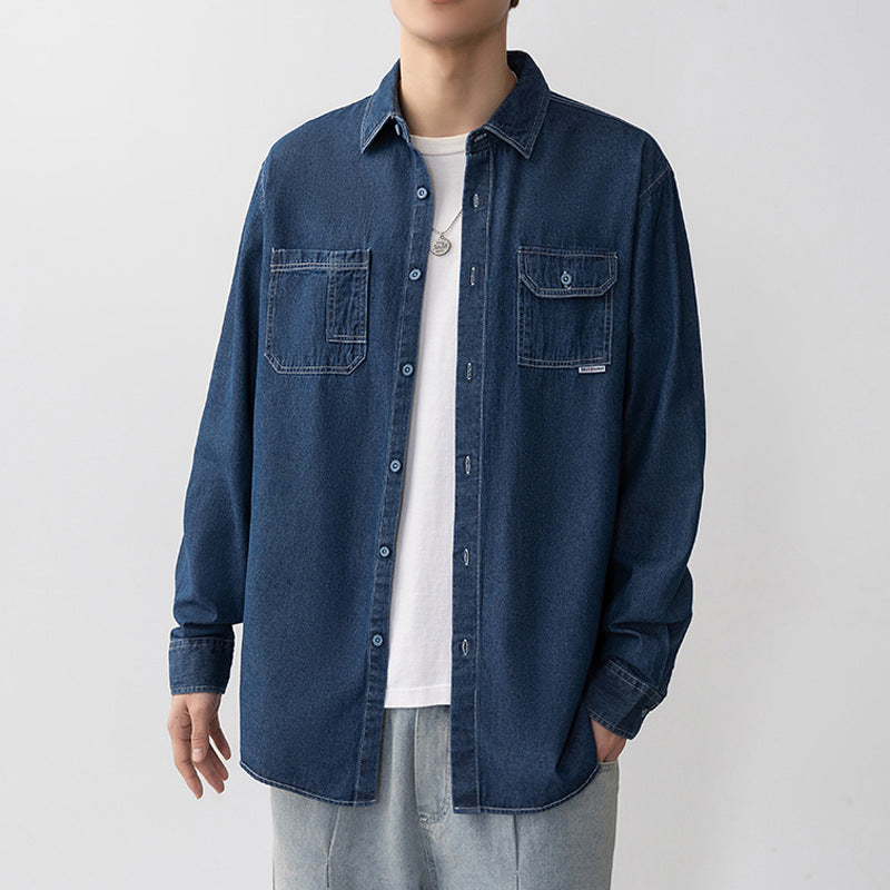 Herren Jeanshemd Lässig mit Klappentaschen Modern - BerlinGlamour