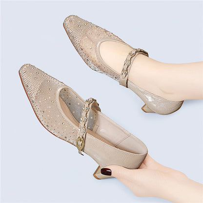 Glitzernde Slingback Pumps Damen Schuhe High Heel Elegant
