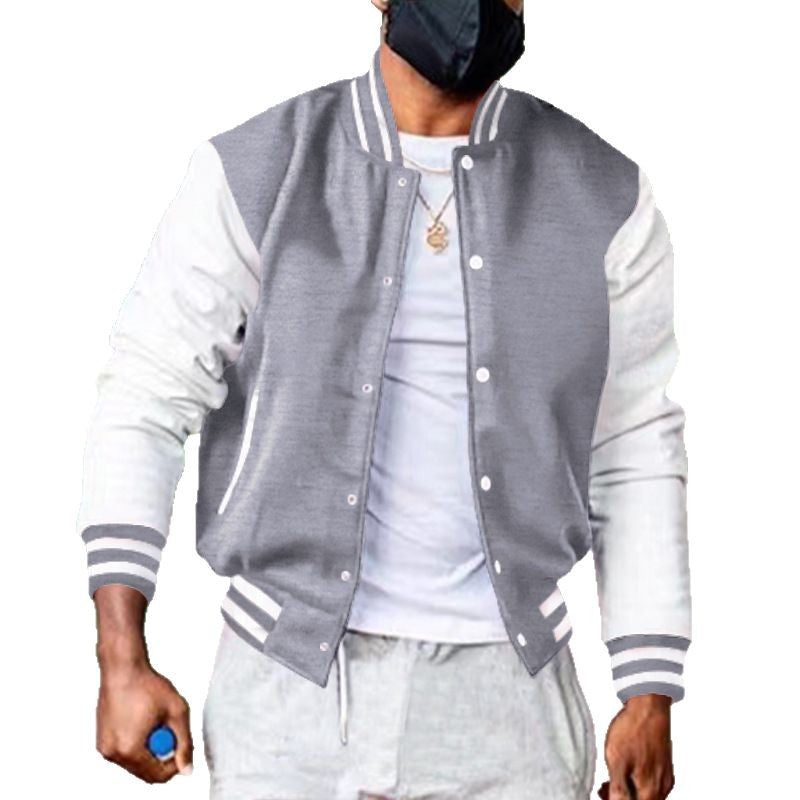 Herren Varsity-Jacke Farbblock mit Taschen Sportlich