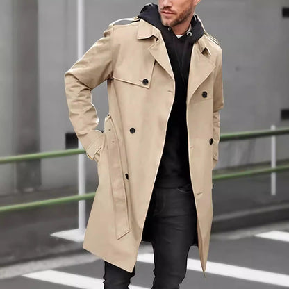 Herren Trenchcoat Klassisch Doppelreißverschluss Große Taschen - BerlinGlamour