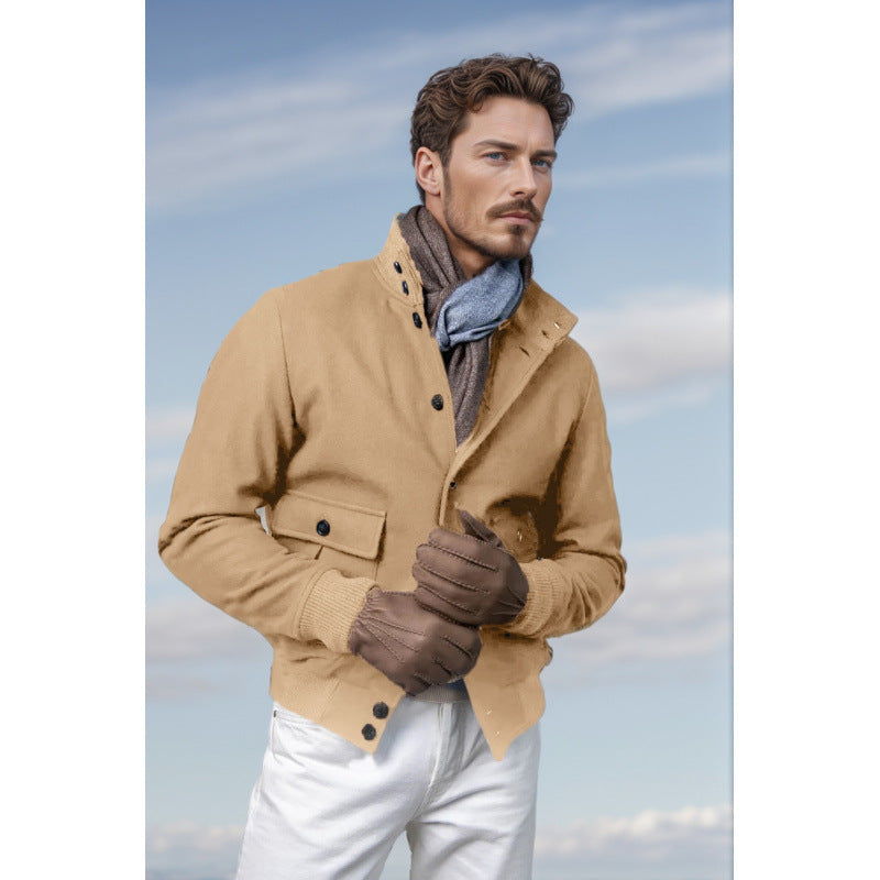 Herren Casual-Jacke Modern mit Taschen Schwarz