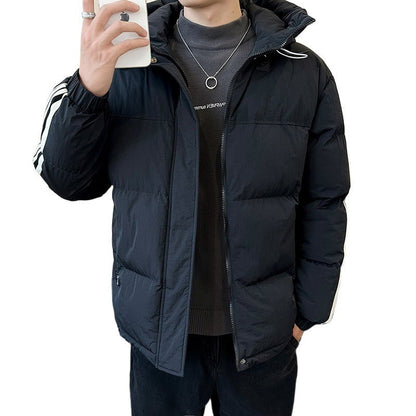 Herren Steppjacke Warm Verstellbare Kapuze Modern