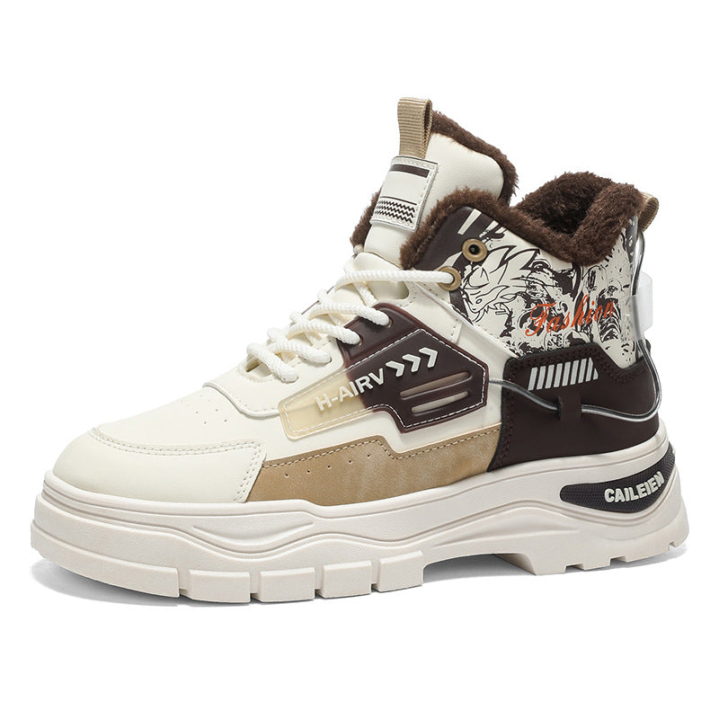 Damen Sneaker High-Top Gefüttert Rutschfest Schwarz Mode - BerlinGlamour