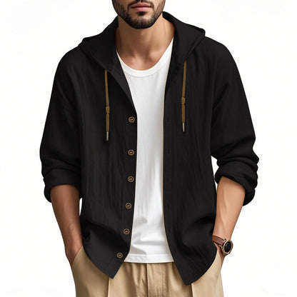 Herren Kapuzenjacke Lässig mit Knöpfen und Taschen
