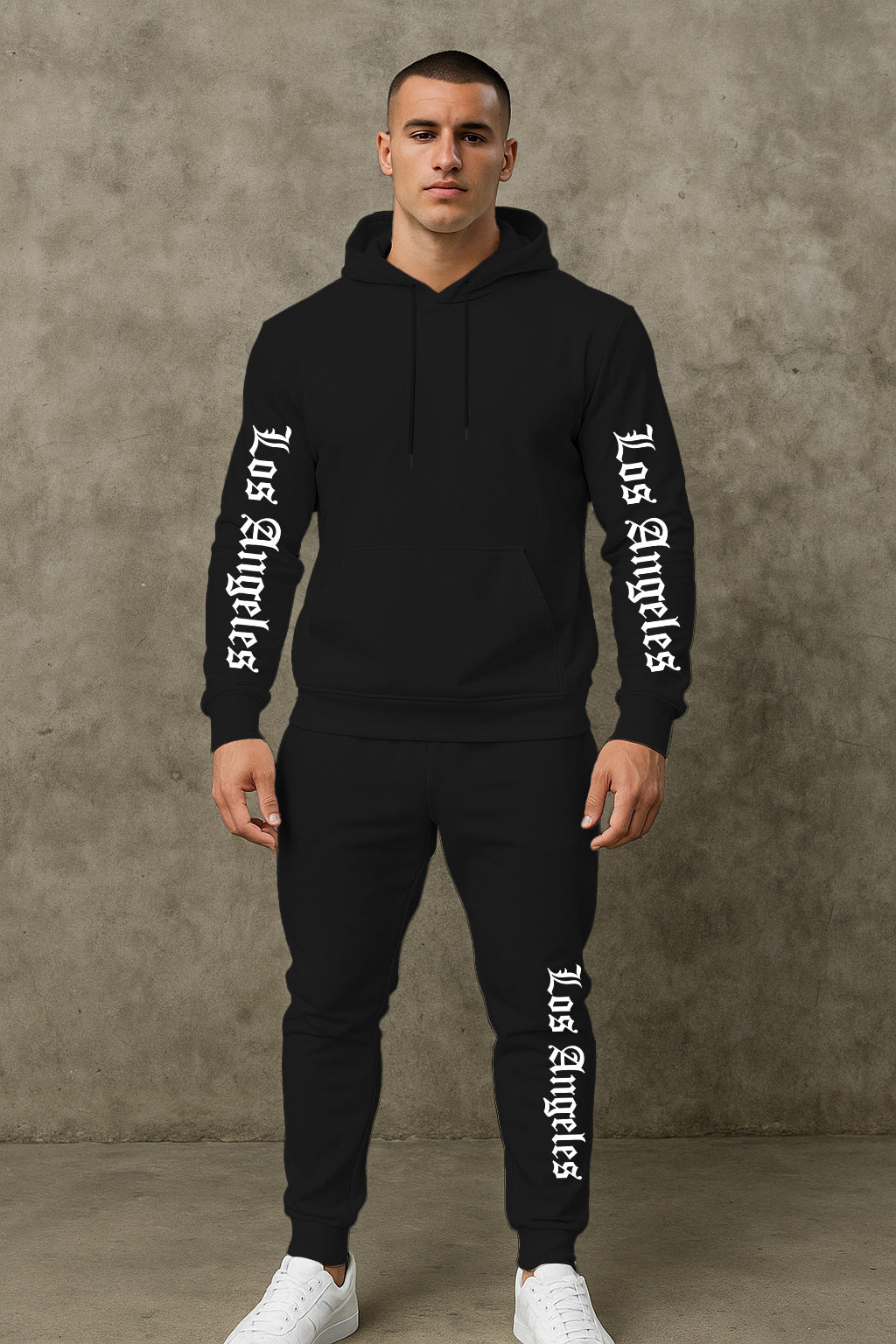 Sportlicher Herren Hoodie Jogginganzug Set Grau