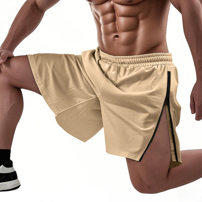 Herren Sportshorts Elastisch Mit Reißverschluss