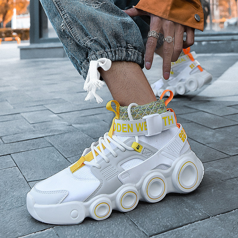 Damen Sneaker High-Top Streetwear Schuhe Mit Riemensystem