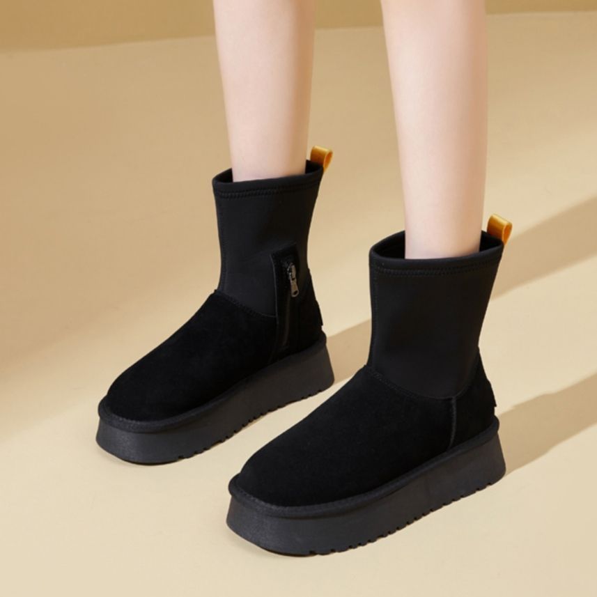 Damen Winterstiefel Elastisch Rutschfest Mode