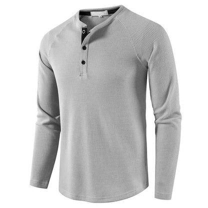 Herren Baumwollshirt Langarm Strukturiert Modern