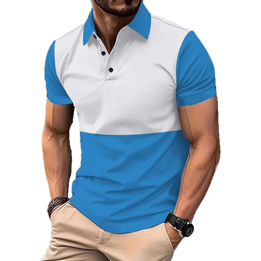 Herren Poloshirt Atmungsaktiv Modern Farbblockdesign