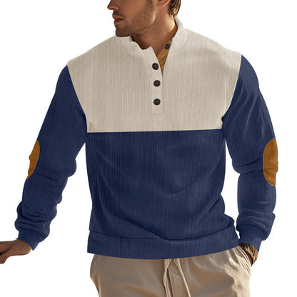 Herren Pullover Stehkragen Modern mit Knöpfen Elegant - BerlinGlamour