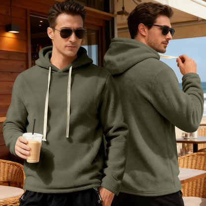 Herren Fleece Pullover Kapuze Warm Modern