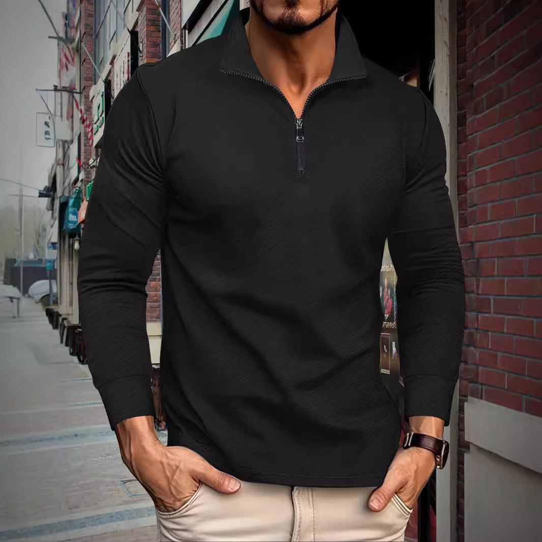 Herren Sportpullover Stehkragen Funktionsshirt Modern - BerlinGlamour