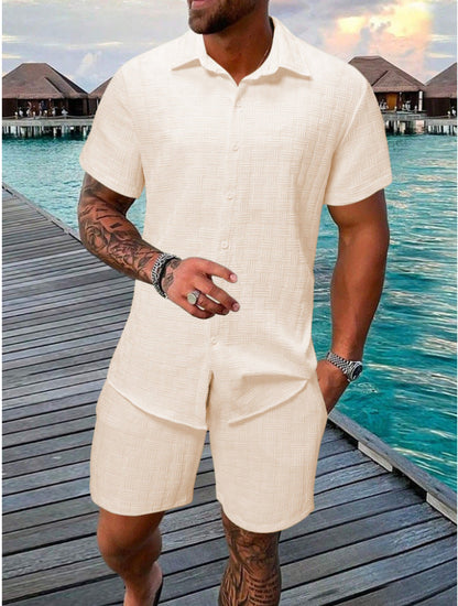 Herren Strandbekleidung Set Kurzarm Sommer Modern