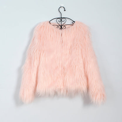 Kunstpelzjacke Damen Flauschig Lässig Oversized