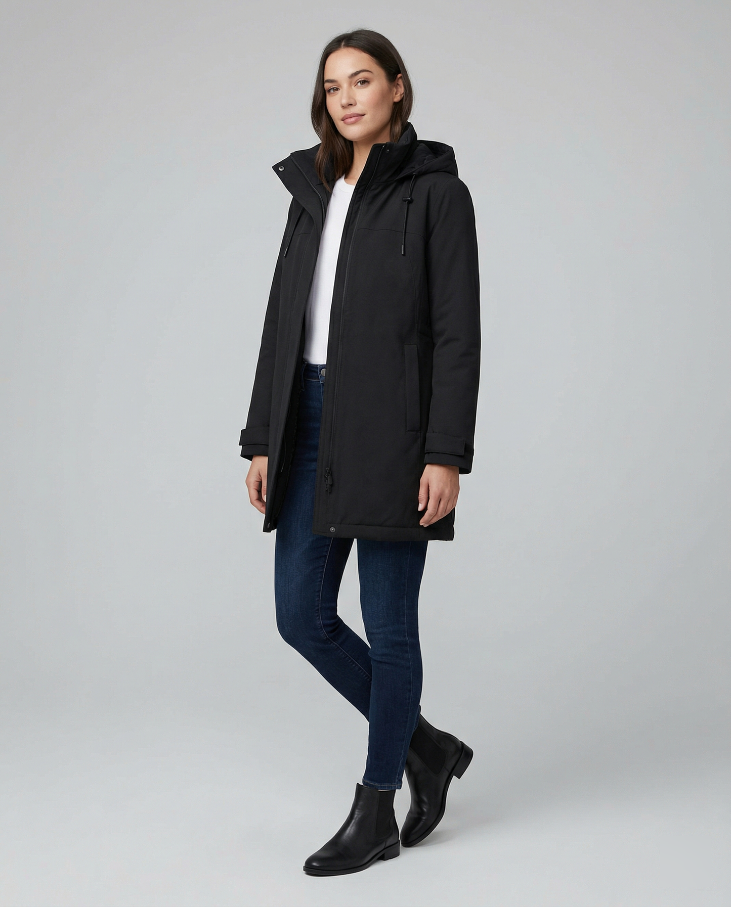 Damen Parka Jacke Sportlich Wasserdicht mit Taschen