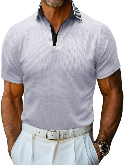 Herren Poloshirt Atmungsaktiv Strukturiert Modern