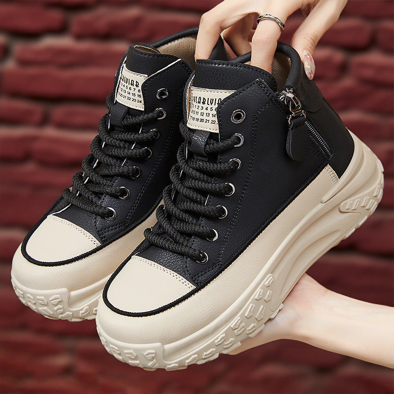 Damen Sneaker Hochformat Reißverschluss Schuhe Frauen