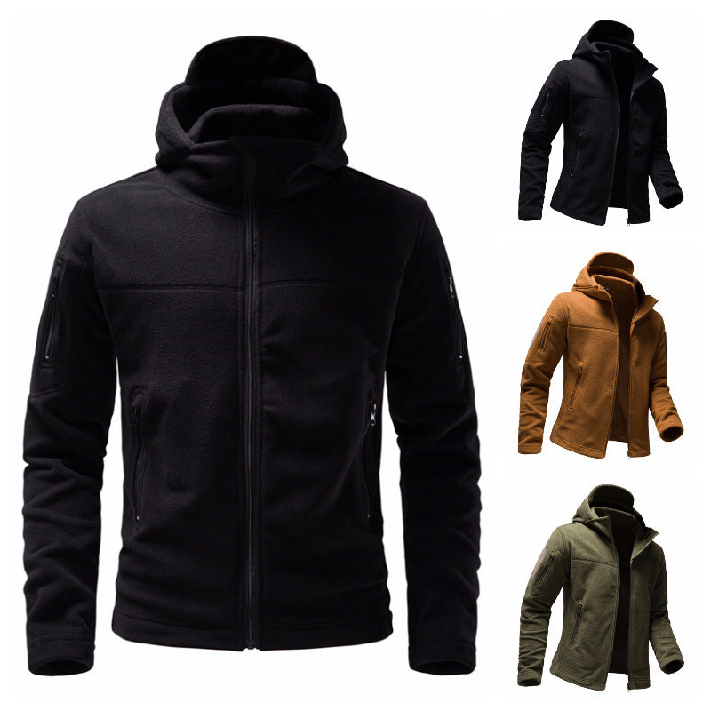 Herren Fleecejacke Kapuze Funktionsjacke Warm