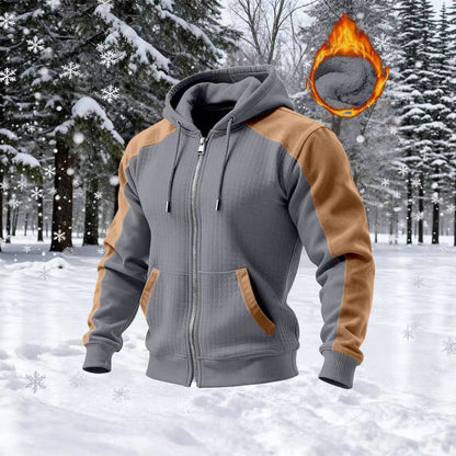 Herren Kapuzenpullover Modern mit Kontrastärmeln