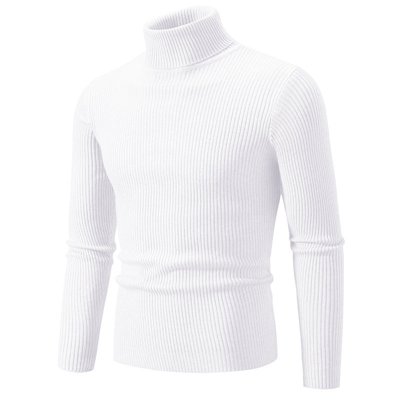 Herren Pullover Rollkragen Modern Feinripp Design