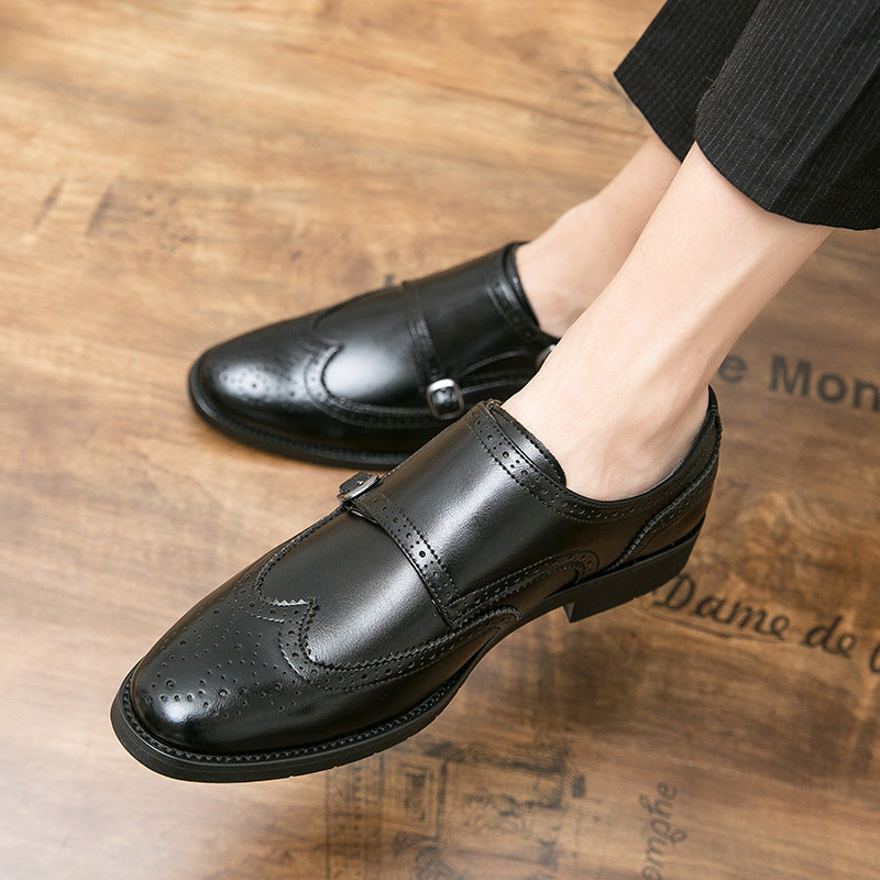 Elegante Damen Schuhe Leder Doppel-Monk Strap Stilettos