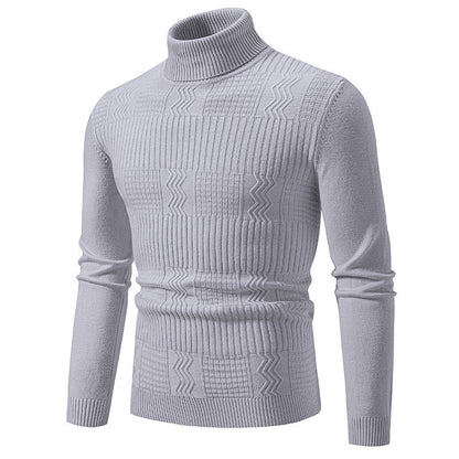 Eleganter Rollkragenpullover Herren Strukturiert Modern