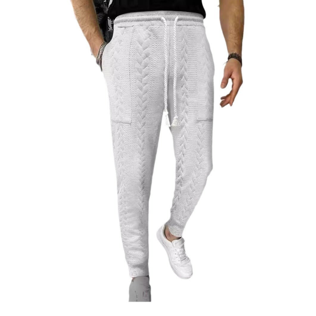 Herren Jogginghose Modern Strukturdesign Schwarz