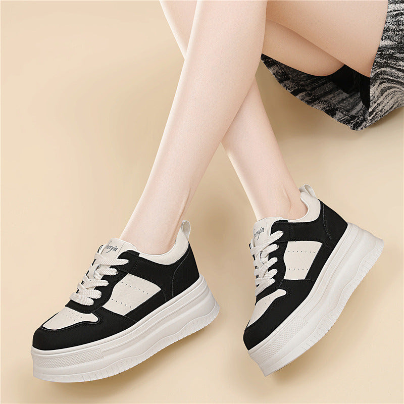 Damen Plateau Sneaker Komfortabel Dämpfend Modern