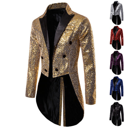 Herren Smokingjacke Glitzernd Elegant mit Pailletten