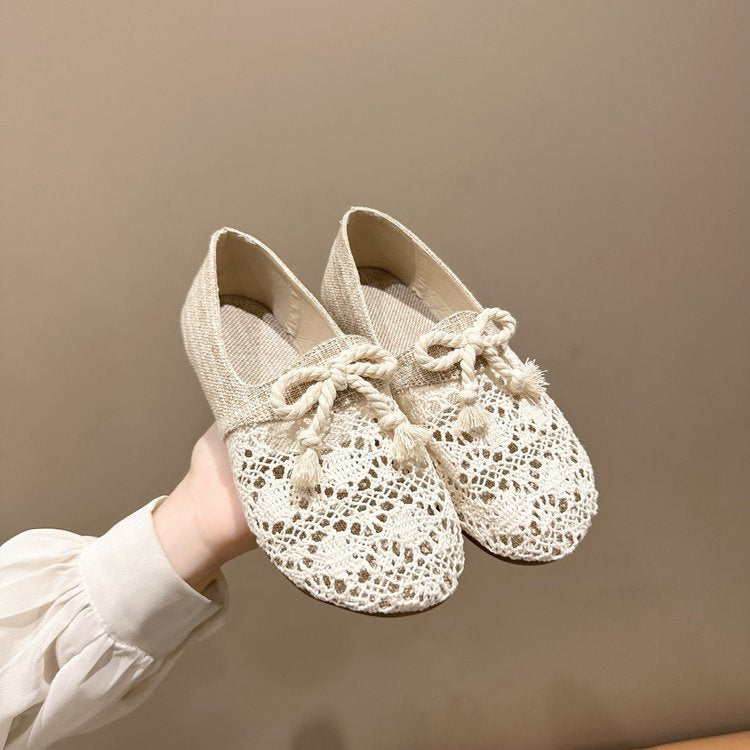 Damen Ballerinas Elegantes Design mit Häkelspitze
